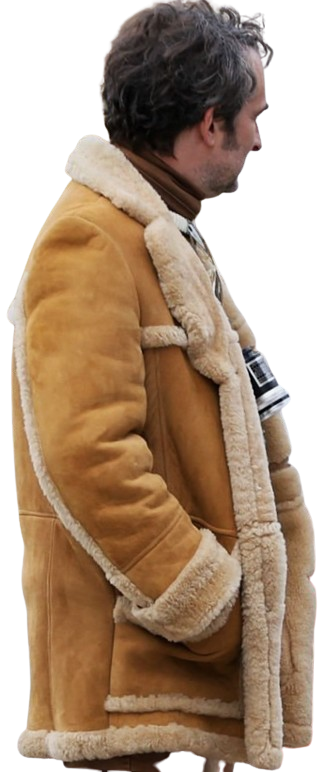 Jay Duplass I Play Rocky Suede Shearling Leather Jacket - Image 3